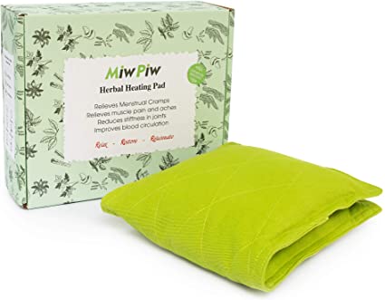 Microwave Heating Pad - Bed Buddy Hot Therapy Relief - Organic Herbal Bag - Warmer Microwavable Moist Heat Pack Heated Bean Pillow for Menstrual Cramps Stomach Back Neck Shoulder
