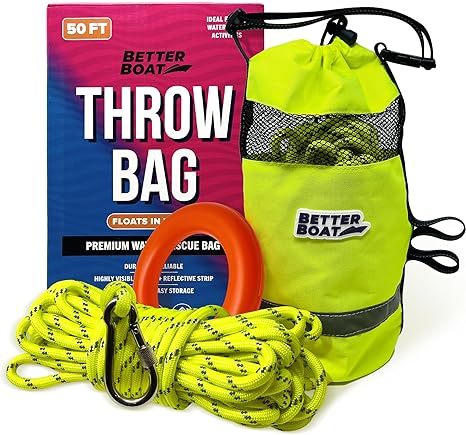 Water Throw Bags for Water Rescue Rope Throw Line Bag Water Rescue Equipment Throw Rope Bag Rescue Throw Bag with Rope as Kayak Throw Bag or Larger Boat Rope Bag