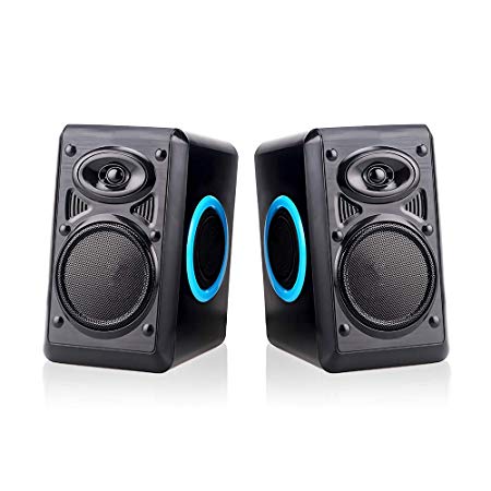 PC Speakers For Desktop/Laptop/PC/TV, USB Powered Stereo Speaker For Game, Movies Music,Built-In Four Bass Diaphragm,2.5 Inch Horn,4.1 Feet Cable, Metal Dust-Proof Cover