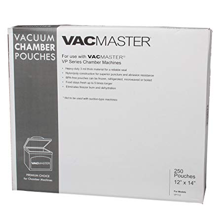 VacMaster 40728 3-Mil Vacuum Chamber Pouches, 12-Inch by 14-Inch, 250 per Box