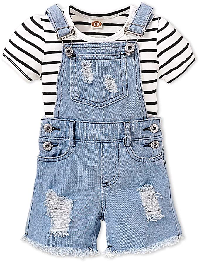 Saeaby Toddler Kids Baby Clothes Girls Jeans Jumpsuit Romper Denim Overalls Jeans Girls Clothes Outfits