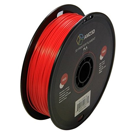 1.75mm Red PLA 3D Printer Filament - 1kg Spool (2.2 lbs) - Dimensional Accuracy  /- 0.03mm