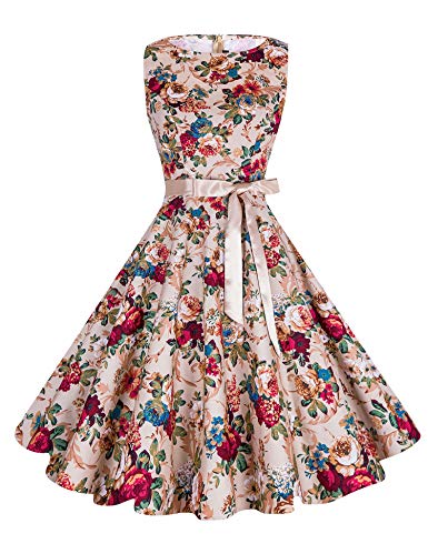 Anni Coco Women's Classy Audrey Hepburn 1950s Vintage Rockabilly Swing Dress