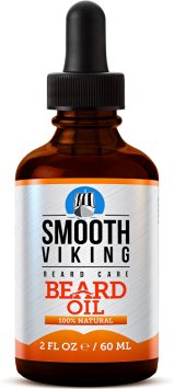 Beard Oil for Men - Use With Balm and Conditioner for the Best Facial Hair Grooming Kit - Relieves Itching for Easy Beard Growth - With Argan Oil, Jojoba Oil, Vitamin E and More - 2 OZ - Smooth Viking