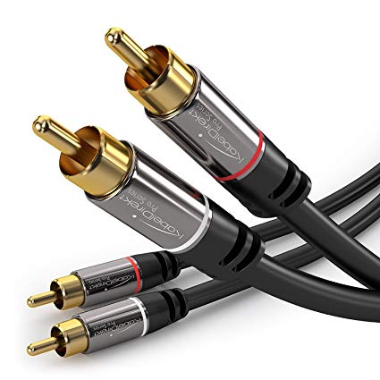KabelDirekt 7.5m RCA Audio Video Cable/Cord (2 RCA to 2 RCA, Amplifiers, AV-Receivers, Hi-Fi, Digital & Analogue, Double Shielded) PRO Series