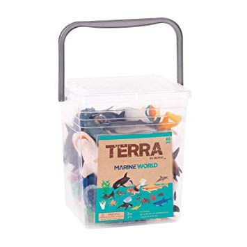 Terra by Battat – Marine World – Assorted Fish & Sea Creature Miniature Animal Toys for Kids 3  (60 Pc)