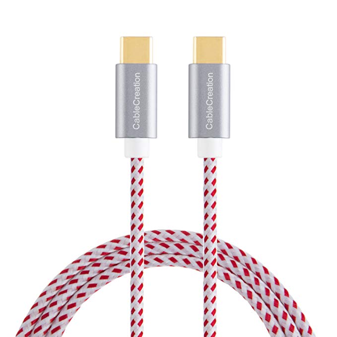 USB C-C Cable 6.6ft, CableCreation Cotton Braided USB 2.0 Type C to Type C Data Charging Cable(3A), Compatible for MacBook(Pro), Galaxy S10/S9/S9 , Chromebook Pixel, OnePlus 6/6t etc(Hot Pink)