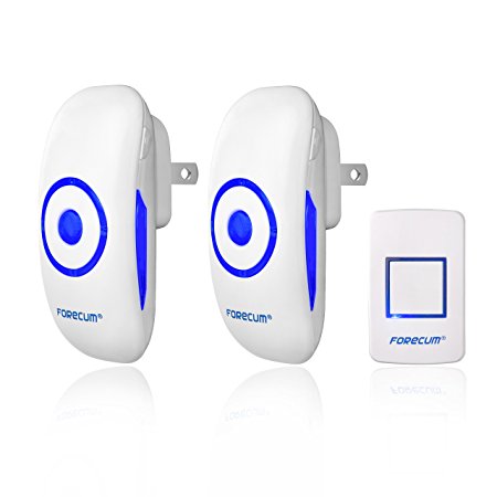 QERY Wireless Doorbell, Waterproof Chime Kit with 2 Plug-in Receivers,Operating at 1000 feet Long Range,4 Volume Levels and 36 Melodies Chimes,No Battery Required for Receiver