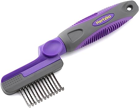Hertzko Rounded Blade Dematting Comb Round Long Blades with Safety Edges - Great for Cutting and Removing Dead, Matted or Knotted Hair [Misc.]