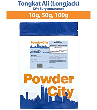 Powder City Tongkat Ali (Longjack) 2% Eurycomanone (10 Grams)