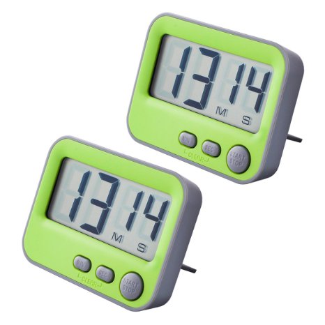 BALFER Countdown Digital Kitchen Timers Loud Magnetic Large LCD Screen for Kitchen Interval Homework Gym (Pack of 2)