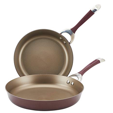 Circulon 87530 Symmetry Skillet Set, 10 & 12-Inch, Merlot