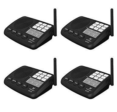 Hosmart 1500FT LONG RANGE 7-Channel Digital FM Wireless Intercom System for Home and Office (4 Stations)