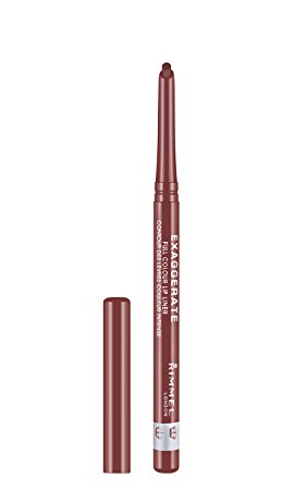 Rimmel Exaggerate Lip Liner Addiction, 1 count, Long Lasting Twist Up Mechanical Lip Color Pencil, Slanted Tip for Precise Application
