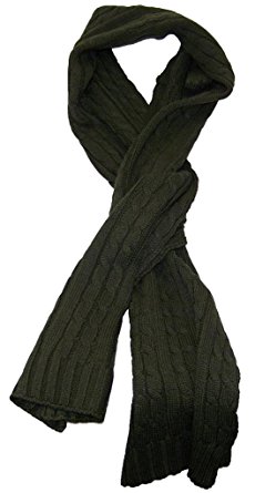 Angela & William Adult Tight Cable Knit Scarf 64" Long (One Size)
