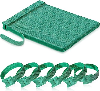 Lyrow 120 Pcs Reusable Fastening Cable Ties Plant Cable Ties with Hook and Loop Adjustable Garden Ties for Plant Vines Supporting Multi Functional Self Locking Nylon Garden Ties, 8 Inch, Green