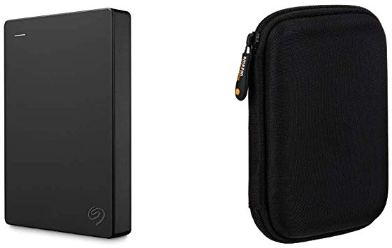 Seagate Portable 4TB External Hard Drive HDD â€“ USB 3.0 for PC Laptop and Mac (STGX4000400) & AmazonBasics External Hard Drive Portable Carrying Case