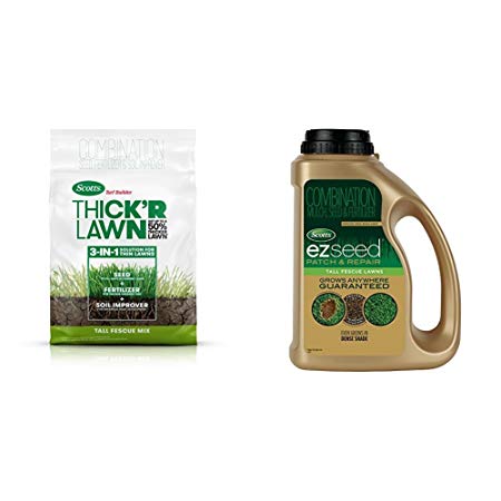 Scotts 30073 Turf Builder Thick'R Lawn Tall Fescue Mix, 12 lbs.   EZ Seed 17511 Tall Fescue, 3.75 lbs.