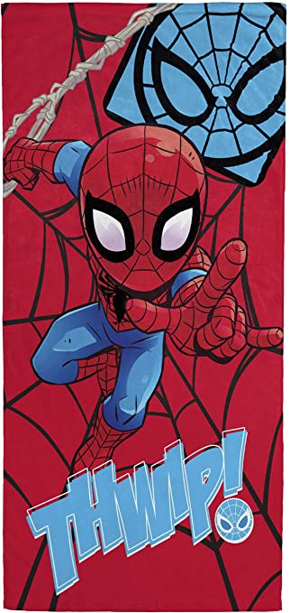 Marvel Super Hero Adventures Web Jump Kids Bath/Pool/Beach Towel - Featuring Spiderman - Super Soft & Absorbent Fade Resistant Cotton Towel, Measures 28 inch x 58 inch (Official Marvel Product)