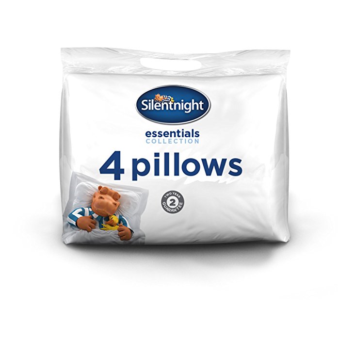 Silentnight Essentials Collection Pillow, White, Pack of 4