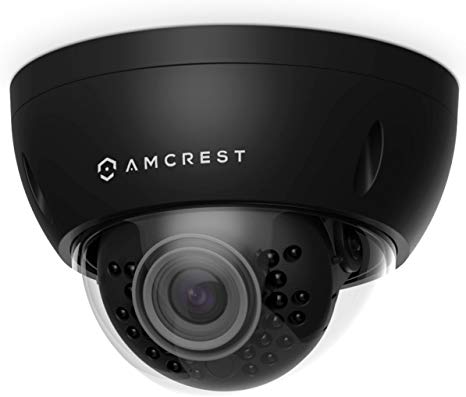 Amcrest ProHD Outdoor 3 Megapixel POE Vandal Dome IP Security Camera - IP67 Weatherproof, IK10 Vandal-Proof, 3MP (2048 TVL), IP3M-956E (Black)