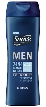 Suave Men 2 in 1 Shampoo and Conditioner, Classic Clean Anti Dandruff 12.6 oz