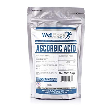 WellBodyNaturals Pure Ascorbic Acid (Vitamin C) Powder (5000 grams)