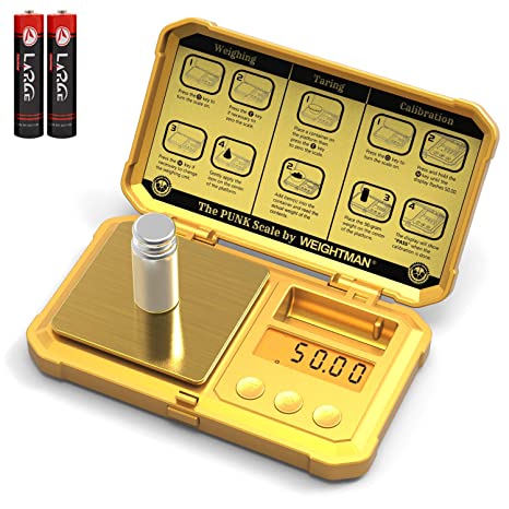 Gram Scale, 200/0.01g Gold Scale, Scales Digital Weight Grams with 50G Calibration Weight, Digital Pocket Scale Gram and OZ, Small Digital Scale 6 Units, Large LCD Screen, Battery Included