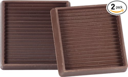 Shepherd Hardware 9078 3-Inch Square Rubber Furniture Cups, 2-Pack