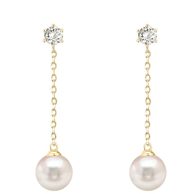 PAVOI 14k Gold Plated Sterling Silver Post Shell Pearl Drop Earrings | Pearl Earrings for Women