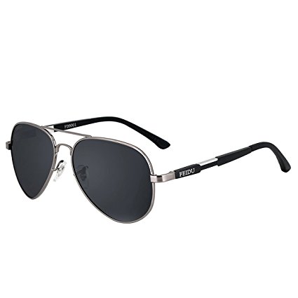 Polarized Aviator Sunglasses for Men-FEIDU Metal Frame Sunglasses Mens Womens Unisex FD4004