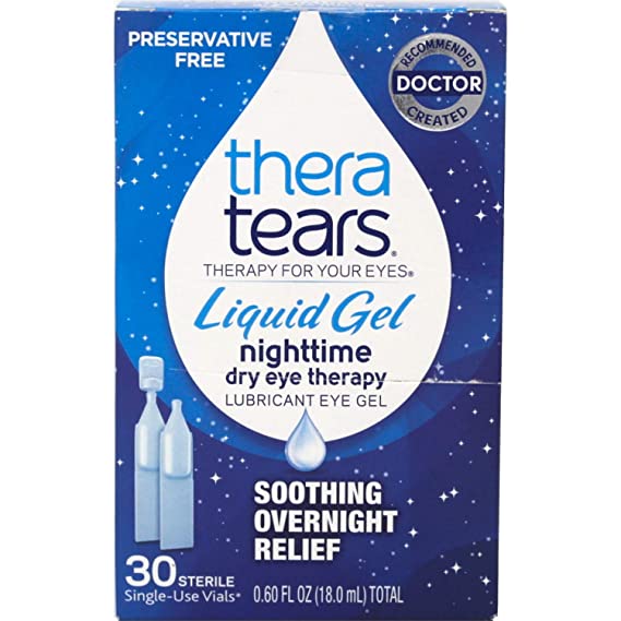 Thera Tears Liquid Gel Nighttime Dry Eye Therapy, 30 Single-Use Vials