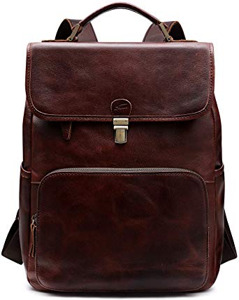 S-ZONE Genuine Leather Backpack Purse for Women School Rucksack Travel Daypack