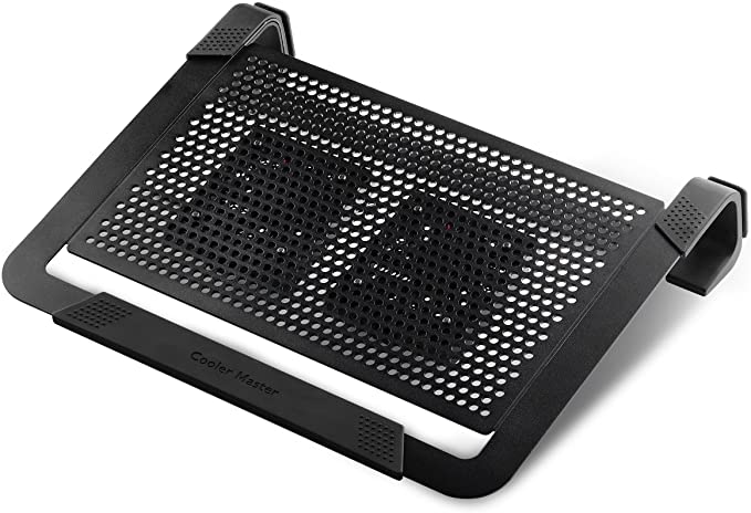 Cooler Master NotePal U2 PLUS Laptop Cooling Pad 'Adjustable 2x 80mm Fans, 2x Cable Management Loops, Supports Up to 17” laptops' R9-NBC-U2PK-GP, Black