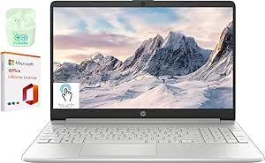 HP Laptop, 15.6" Touchscreen Business & Student Laptop Computer, Intel Core i3 12th Gen, 32GB RAM 1TB SSD, Windows 11 Home Laptop with Microsoft Office Lifetime License, Plusera Earphone, Silver