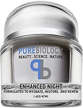 Pure Biology Anti Aging Night Cream w/Pure Retinol, Hyaluronic Acid & Breakthrough Anti Wrinkle Technology - Moisturizer For Face & Neck (1.6 oz).