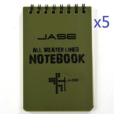 Cosmos ? Set of 5 Green Waterproof/All Weather/Shower/Aqua Notes/Notepad/Notebook