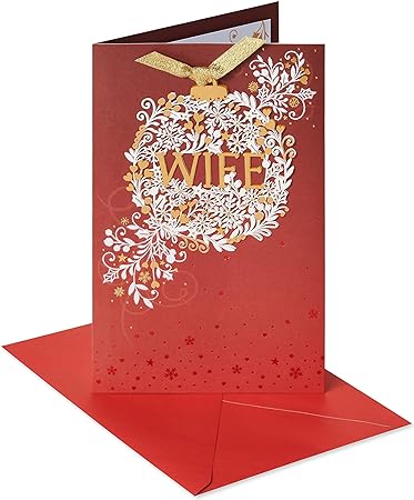 American Greetings Amazing Wonderful Wife Christmas Card for Wife with Glitter