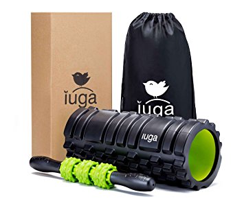 IUGA Foam Roller and Massage 2 in 1 Set, Trigger Point Therapy - Myofascial Release - Muscle Roller for Fitness, CrossFit, Yoga & Pilates