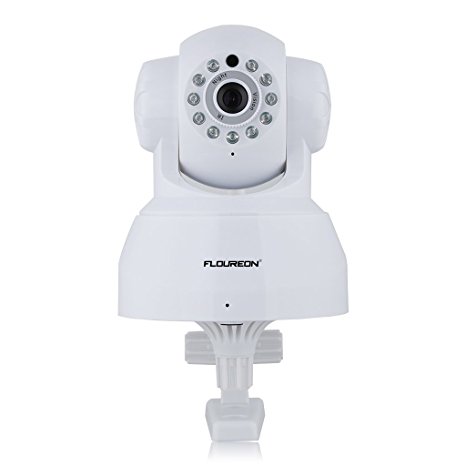 FLOUREON 720P Wireless Security IP WIFI Camera Pan/Tilt Baby Pet Monitor Cams 2.4GHZ Network P2P Night Vision Motion Detect Phone APP Control for Remote Access and View /Video Record (White)