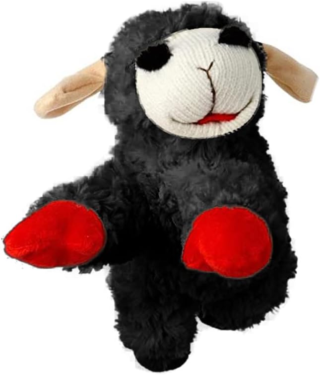 Multipet Officially Licensed Black Mini Lamb Chop, 6 Inch Plush Squeak, Pet Toy