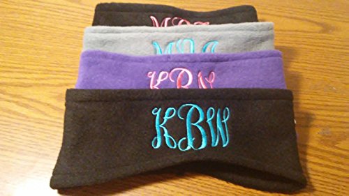 Monogrammed Personalized Fleece Warm Headband Earwarmer Ear warmer fleece Cheer Sports Track and more for toddler, teens and adults