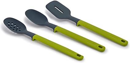 Joseph Joseph 10177 Elevate Silicone Kitchen Utensil Set, 3-piece, Gray/Green