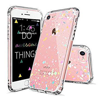 iPhone 7 Case, iPhone 8 Cover, MOSNOVO Colorful Confetti Pattern Clear Design Printed Transparent Hard Slim Case with TPU Bumper Protective Case Cover for Apple iPhone 7 (2016) / iPhone 8 (2017)