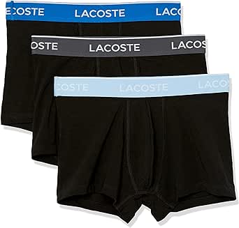 Lacoste Mens Casual Classic Cotton Stretch Trunks 3 Pack