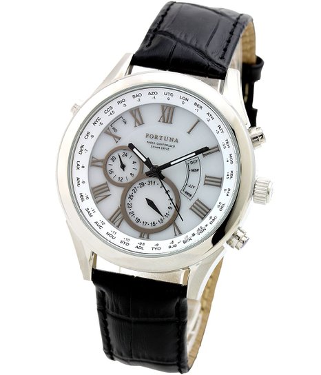 [Fortuna] Radio Controlled Solar Automatic Time Setting Perpetual Calender World Time Watch Men