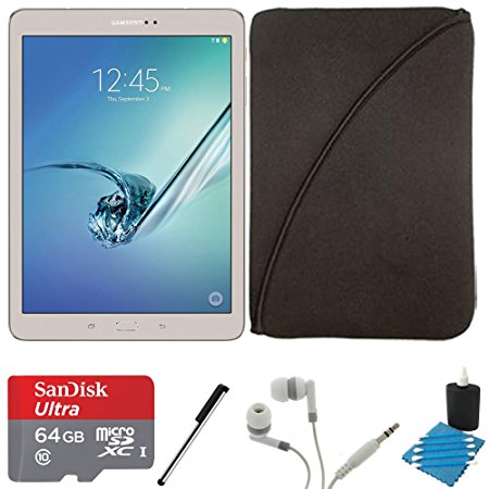 Samsung Galaxy Tab S2 9.7-inch Wi-Fi Tablet (Gold/32GB) SM-T810NZDEXAR 64GB MicroSDXC Card Bundle includes Galaxy Tab S2, 64GB MicroSDXC Memory Card, Stylus Stylus Pen, Protective Tablet Sleeve