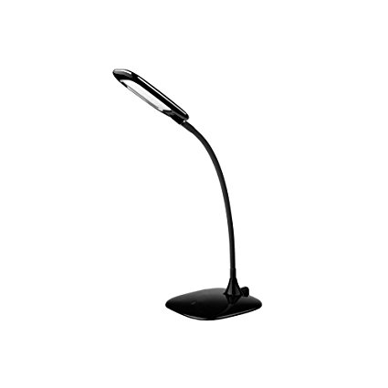 ShineMe® Ultra-thin Gooseneck LED Desk Lamp - Built-in Rechargeable Lithium Battery, Wire-free & Cordless (Portable & Mobile), Smart Touch Control Switch, 3-Level Dimmable Brightness, for Indoor & Outdoor Use, Study, Reading, Working, Relaxing, Camping, etc (Black)