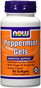 NOW Foods Peppermint Gels with Ginger & Fennel Oils,  90 Softgels
