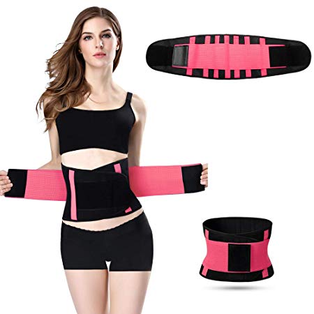 Jueachy Waist Trainer Belt for Women, Breathable Sweat Belt Waist Cincher Trimmer Body Shaper Girdle Fat Burn Belly Slimming Band for Weight Loss Fitness Workout